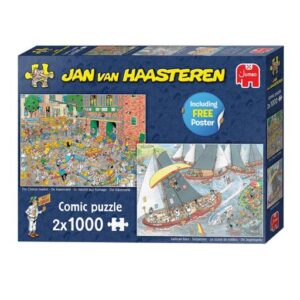 Jan van Haasteren Kaasmarkt Skûtsjesilen 2x1000 puzzel